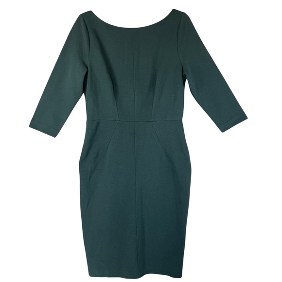 BODEN 3/4 Sleeve Midi Dress Ribbed Lined Teal Size 10 - Picture 1 of 12
